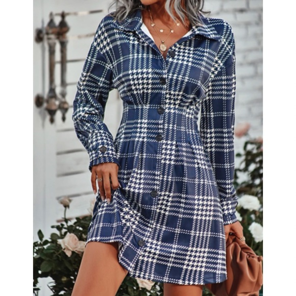 Plaid Button-Up Mini Dress - Picture 12 of 16